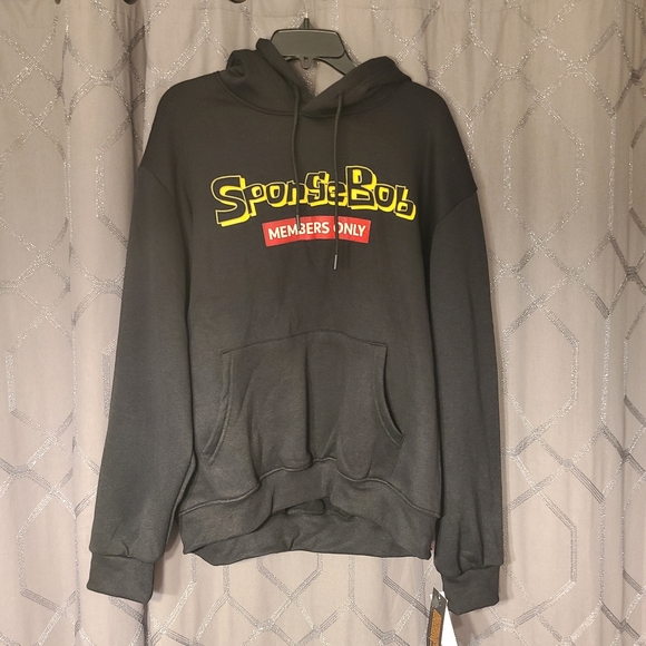 Members Only X Nickelodeon SpongeBob SquarePants Black Hoodie Sweatshirt XL - Picture 1 of 4